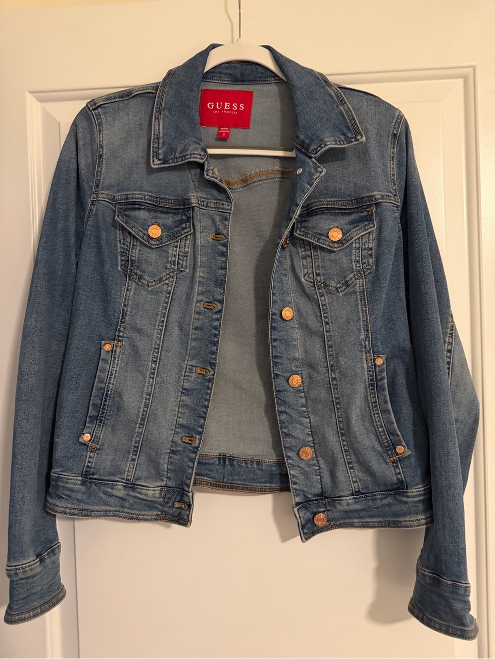 GUESS Light Blue Denim Jacket with Copper Buttons